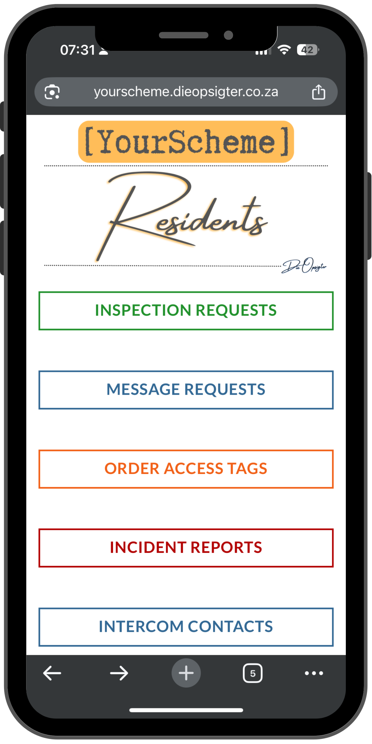 Residents Portal